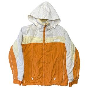 Husky Men's M Vintage Colorblock Ski Jacket Hooded Water Resistant Orange Cream
